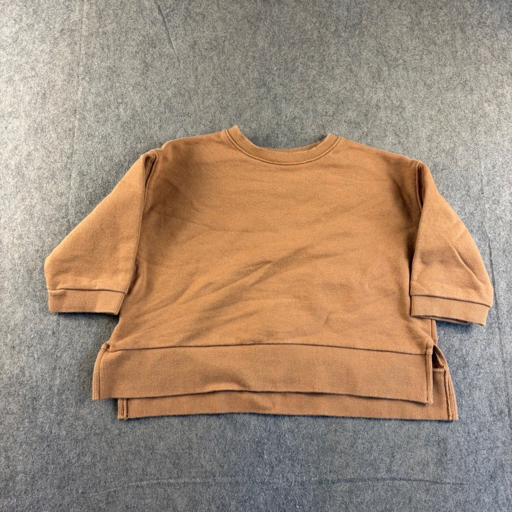 Minibonbon Kids Brown Cotton Fleece Pullover Sweatshirt Size M